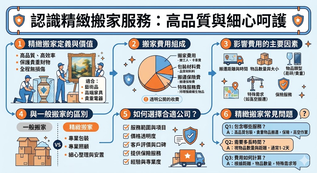精緻搬家服務是一項專業的搬遷解決方案，特別適用於搬運貴重或易碎物品。選擇適合的精緻搬家公司不僅能夠保障物品的安全，還能提供高品質的搬遷服務，包括專業包裝、搬運和設置等。了解精緻搬家的費用組成，能幫助您做好預算規劃，避免隱藏費用。這篇文章將詳細介紹精緻搬家的費用結構、影響價格的因素以及如何挑選最適合的搬家公司。